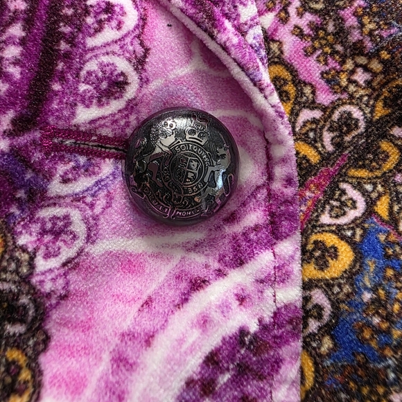Basler Purple Multicolor Paisley Print Blazer Velvet Collar Jacket Medium - Picture 5 of 16